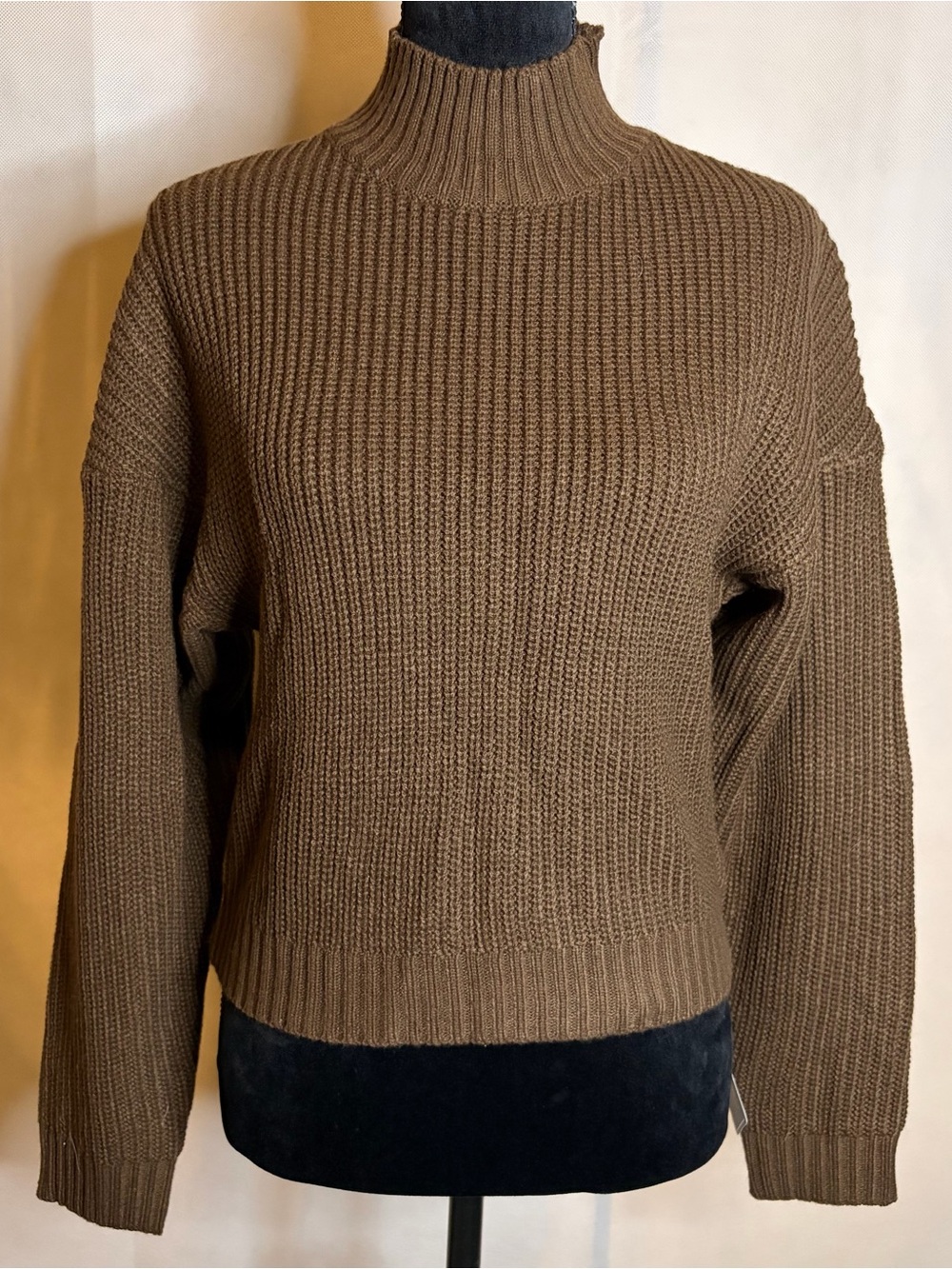 Zaful Brown Ribbed Turtleneck Sweater